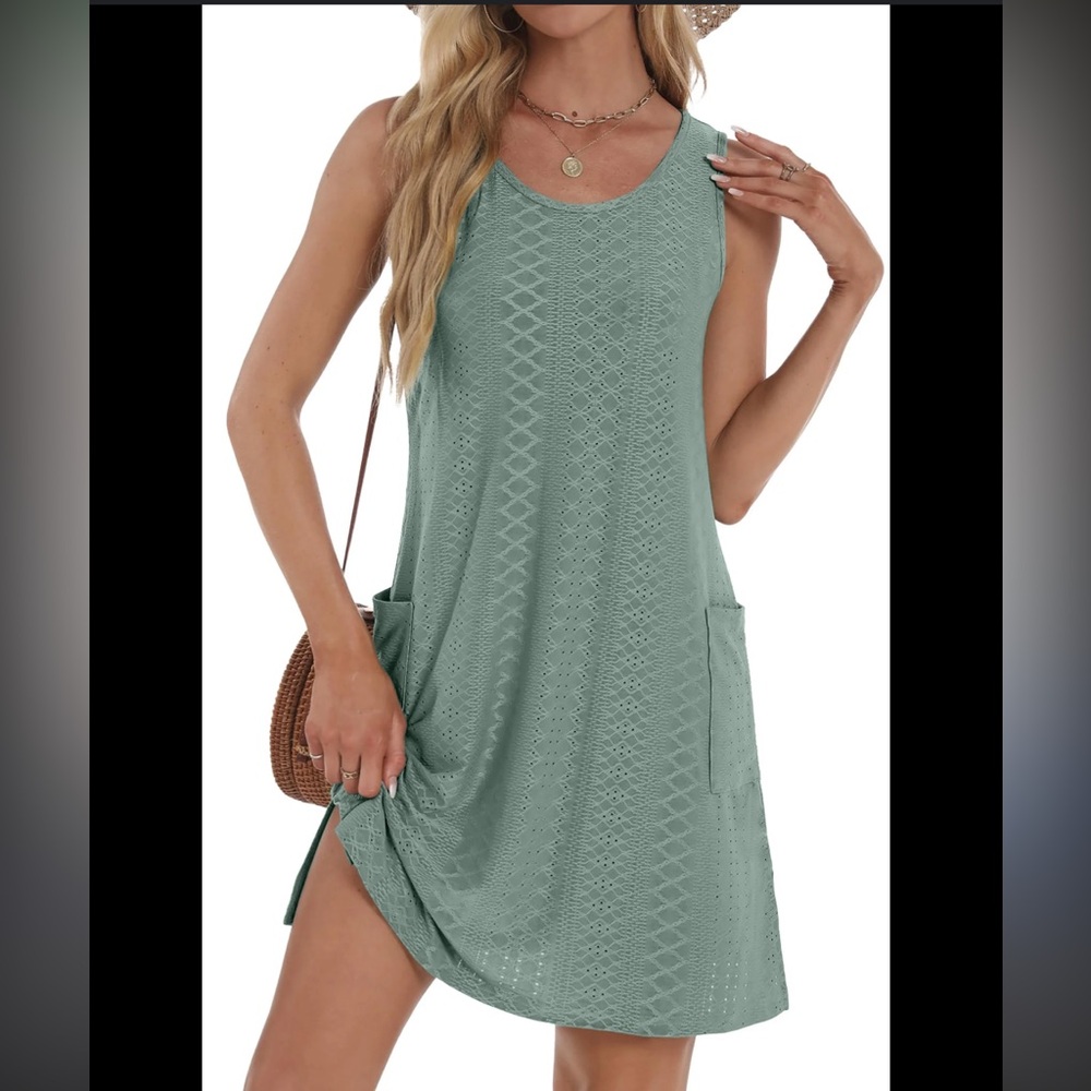 Black Eyelet Sleeveless Sundress Dress